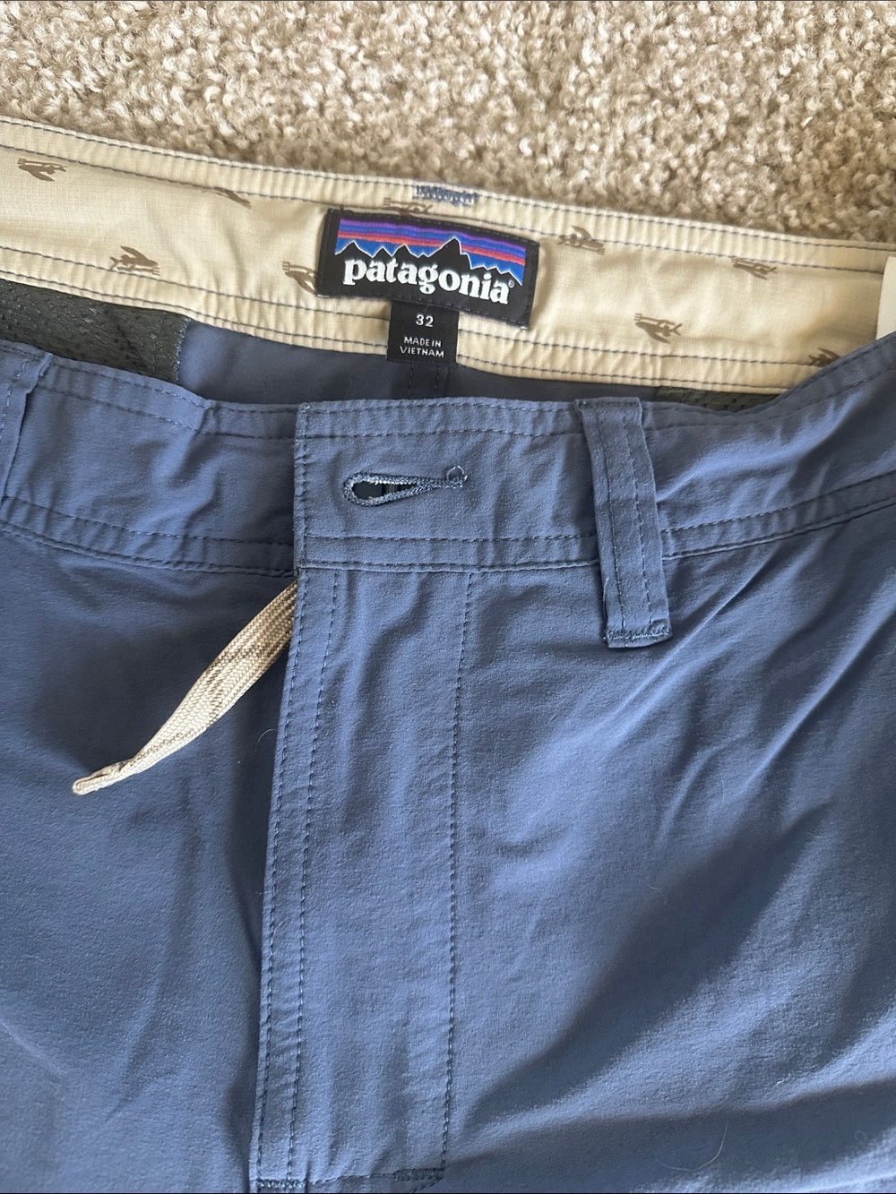 Patagonia Blue Men's Hybrid Shorts with Drawcord - Picture 2 of 4